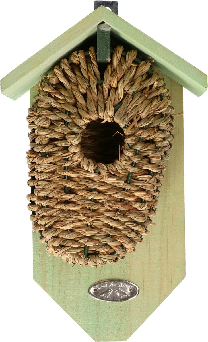 Bol.com Esschert Design Nestbuidel Zeegras Vogelhuisje - 15,3 x 11 x 26,3 cm - Ø 32 mm aanbieding
