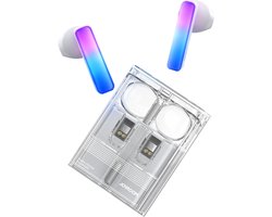TWS - Joyroom - JR-TC1 IceLens Series draadloze hoofdtelefoon met LED-verlichting - wit