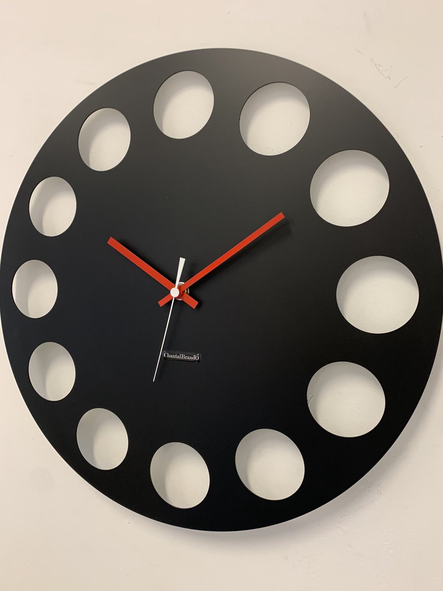 ChantalBrandO Wandklok MARAVAL Black XL Modern Design