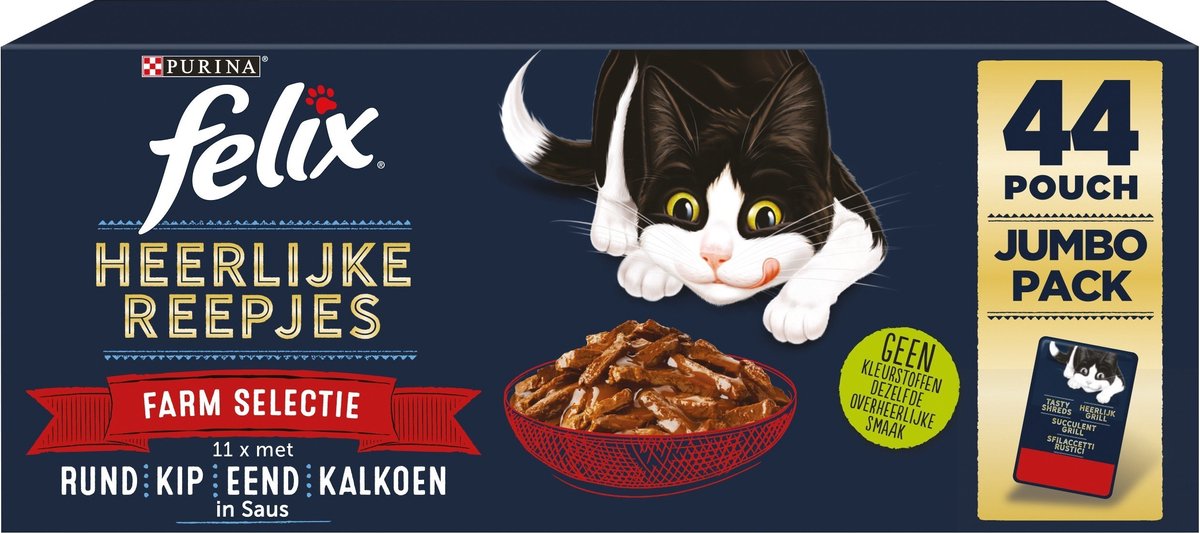 Felix Heerlijke reepjes - Kattenvoer - Rund Vis