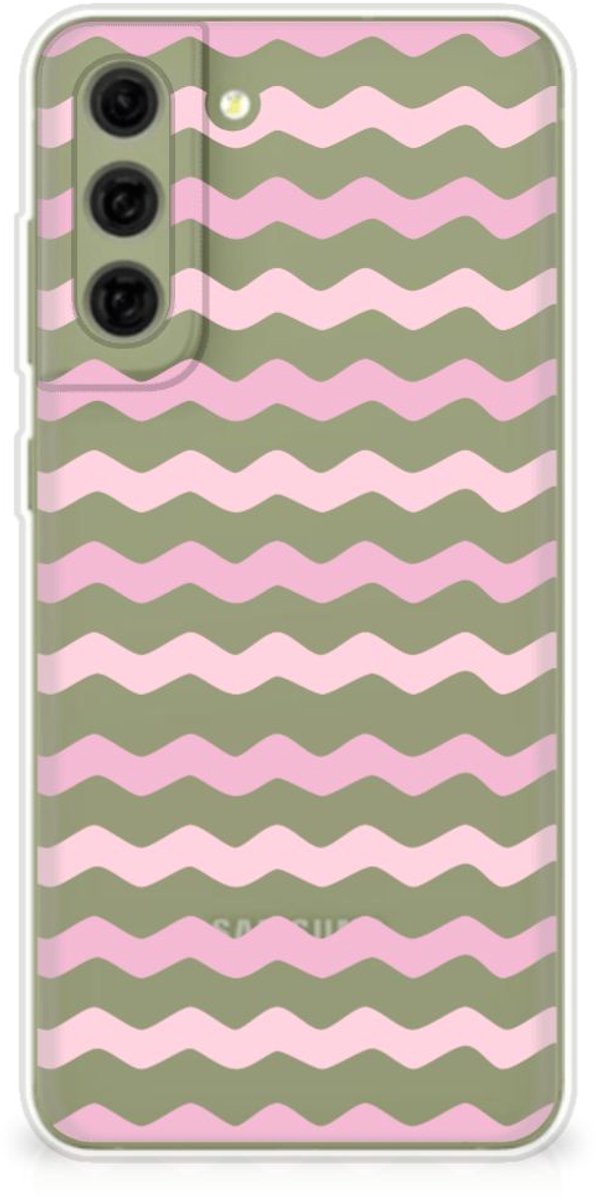 Samsung Galaxy S21FE TPU bumper Waves Roze