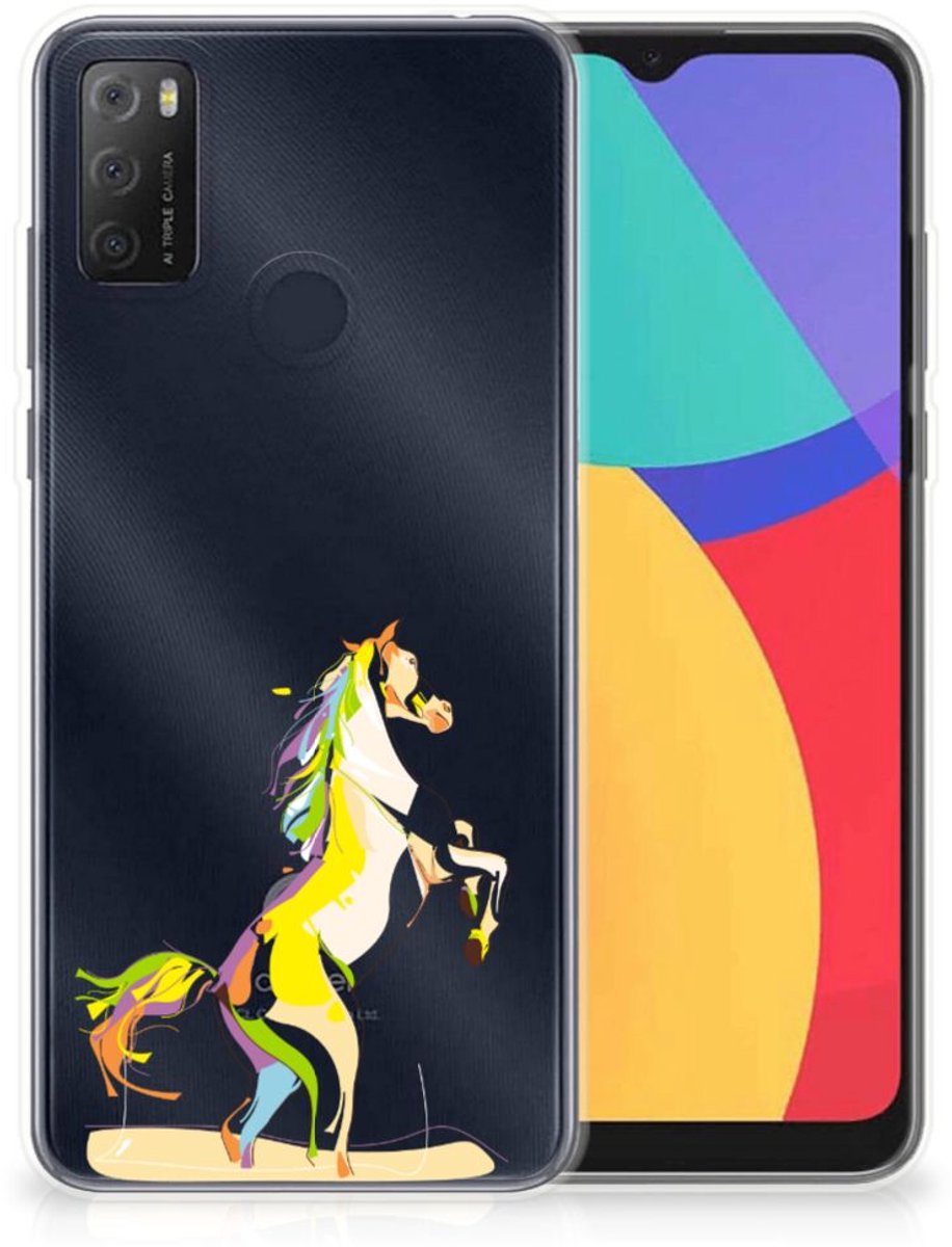 Alcatel 1S (2021) Telefoonhoesje met Naam Horse Color