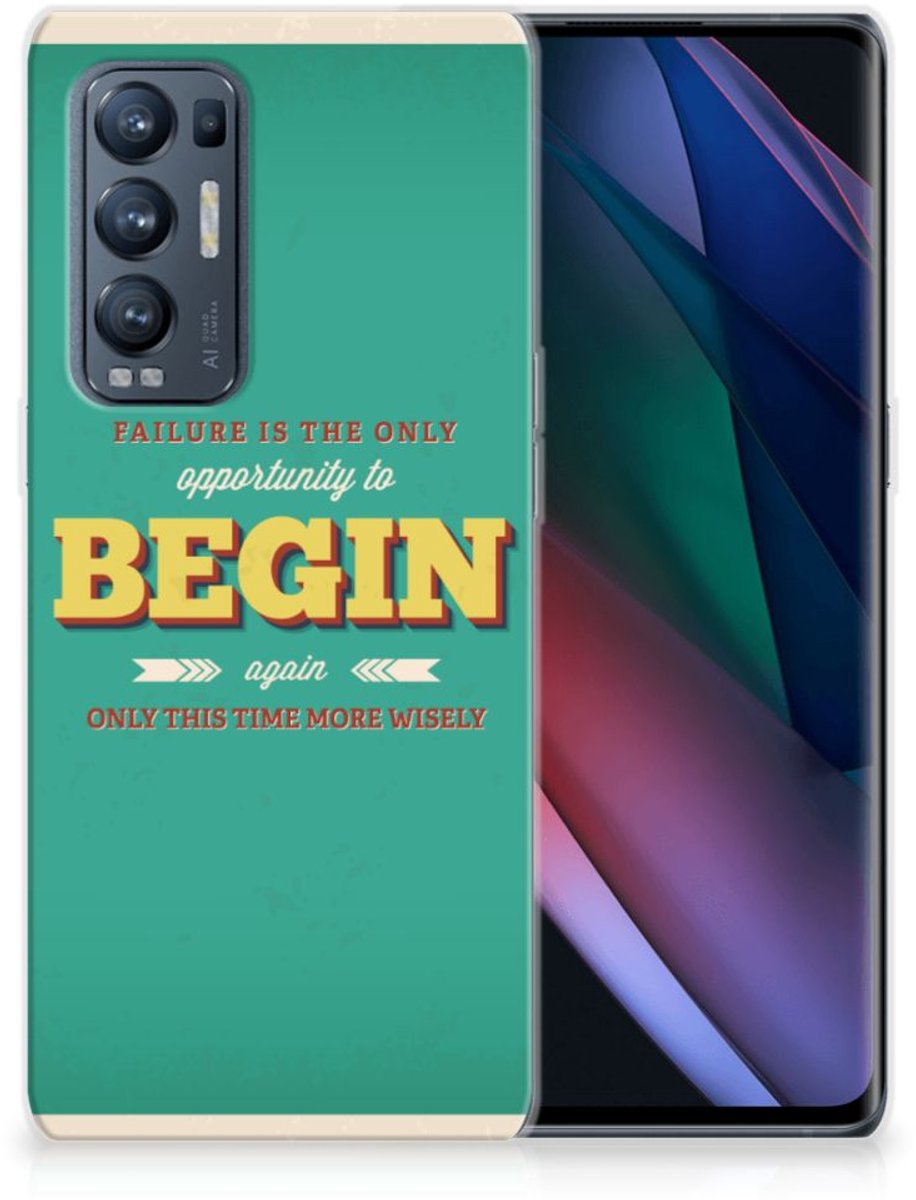 OPPO Find X3 Neo Siliconen hoesje met naam Quote Begin