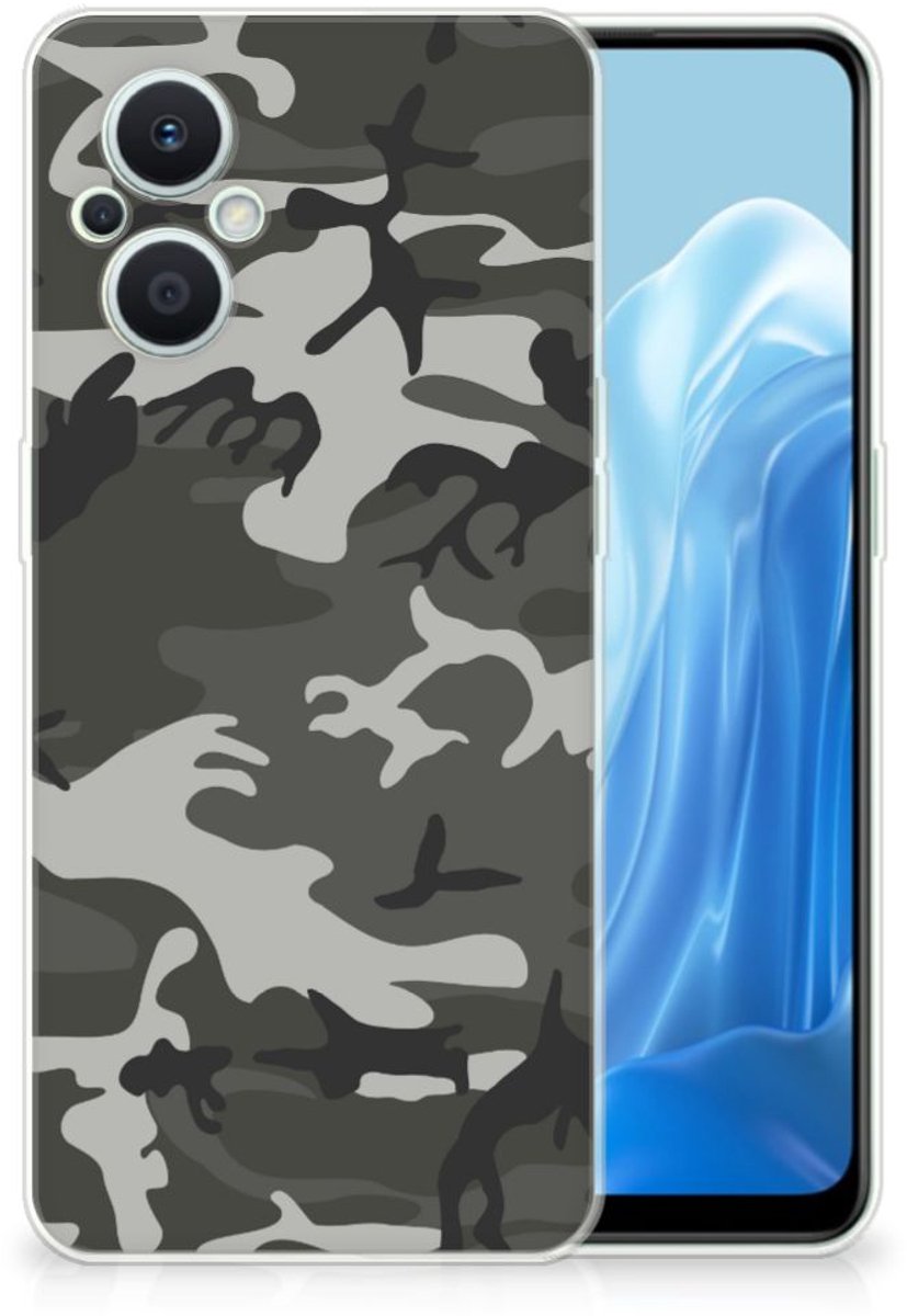 Back Cover voor OPPO Reno8 Lite TPU bumper Army Light