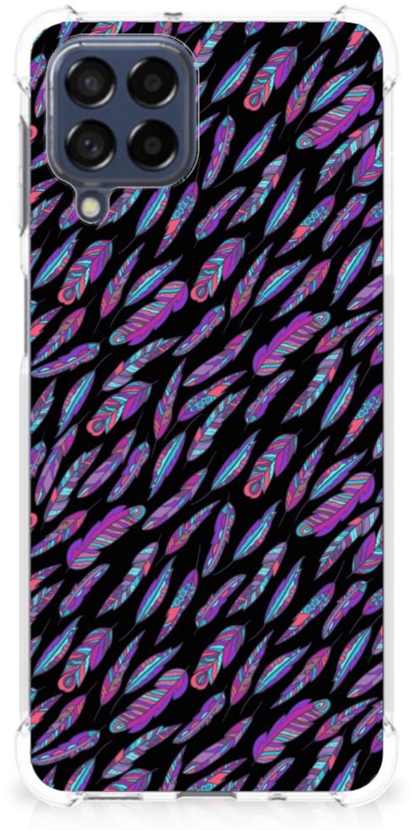 Samsung Galaxy M53 Doorzichtige Silicone Hoesje Feathers Color
