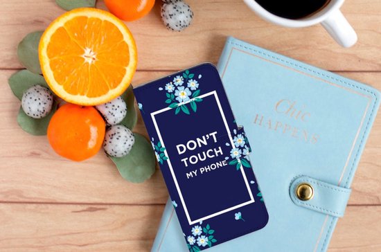 Coque Téléphone OPPO A15 Coque avec pour Fleurs Bleues Do Not Touch My Phone