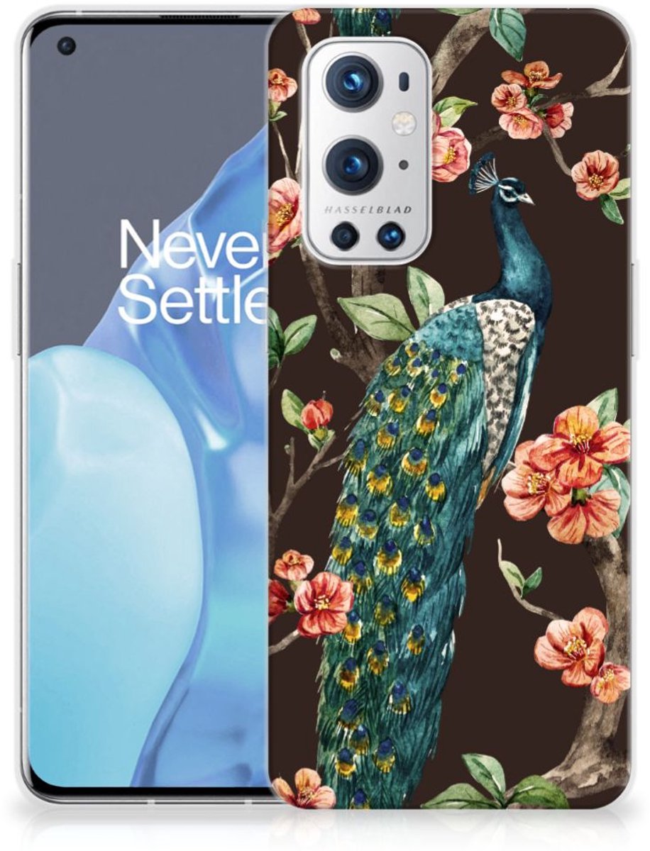 OnePlus 9 Pro TPU Hoesje Pauw met Bloemen