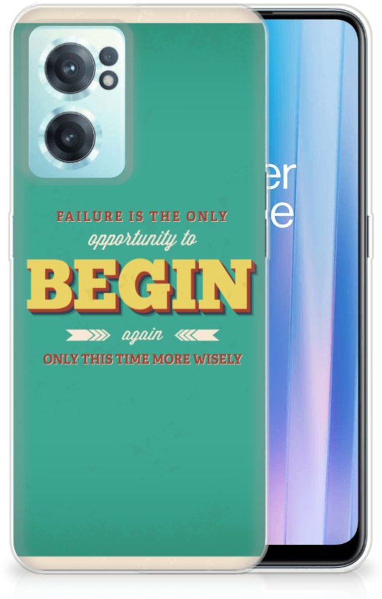 OnePlus Nord CE 2 5G Siliconen hoesje met naam Quote Begin