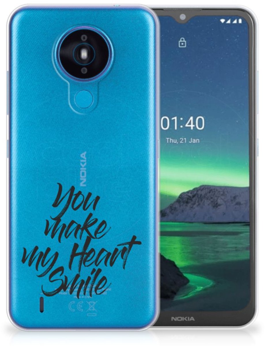 Nokia 1.4 Siliconen hoesje met naam Heart Smile