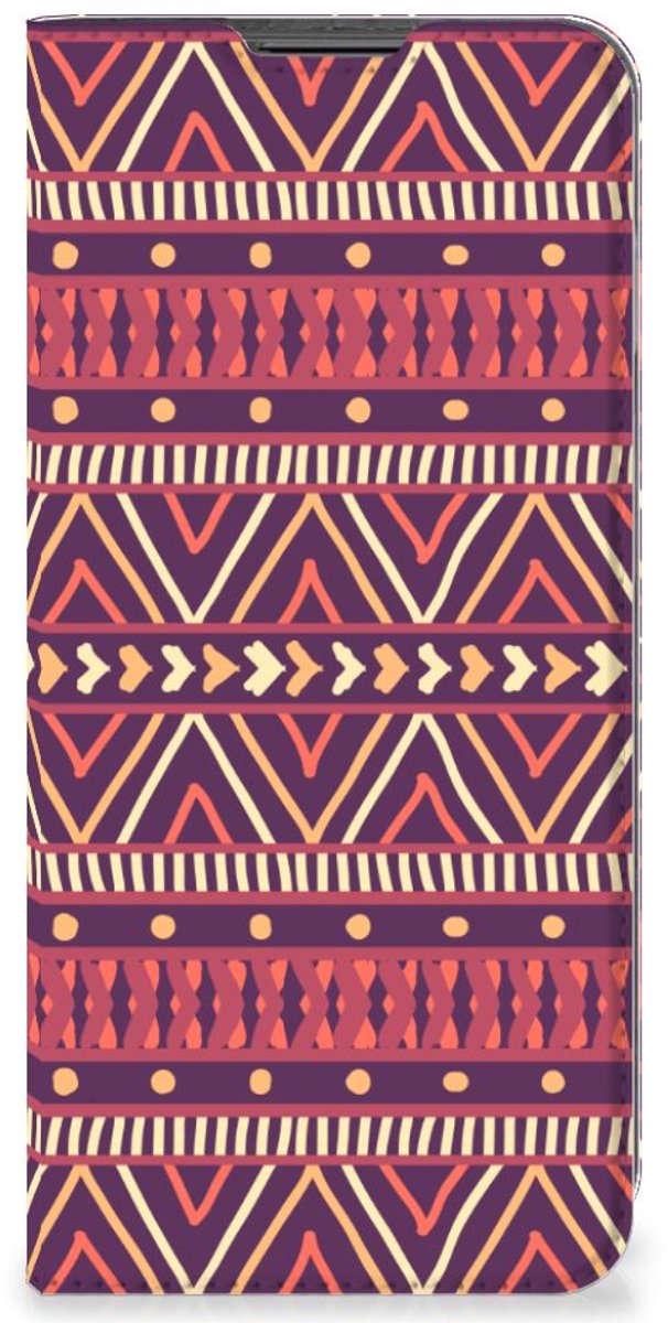 Motorola Moto G22 Hoesje met Magneet Aztec Paars