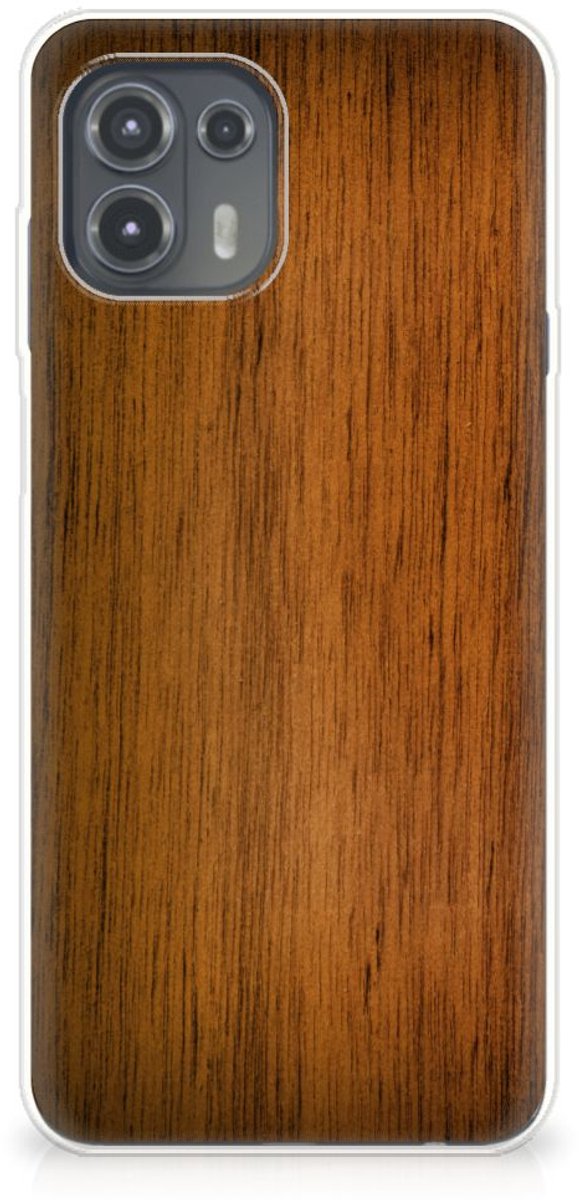 Motorola Edge 20 Lite Bumper Hoesje Donker Hout