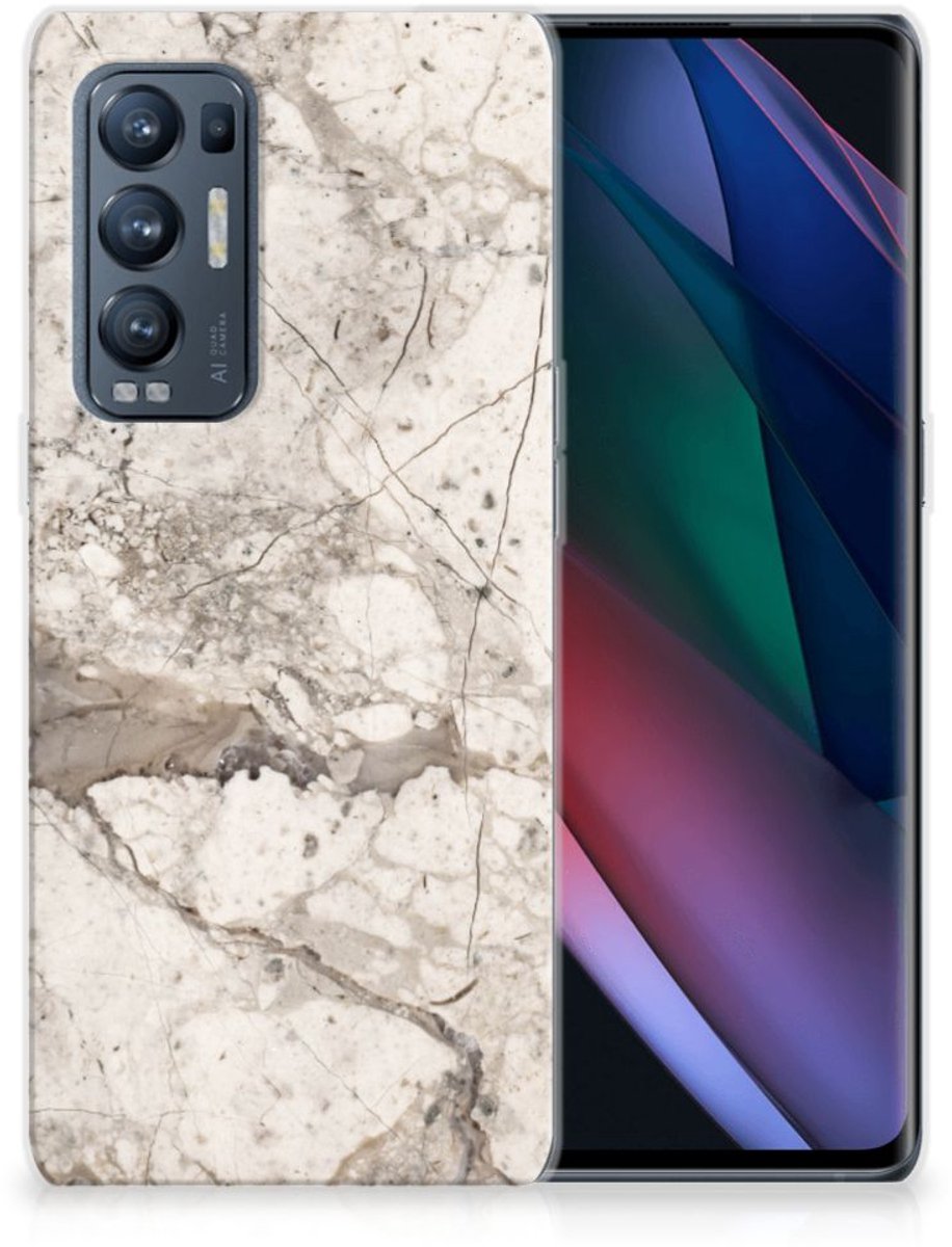 OPPO Find X3 Neo TPU Siliconen Hoesje Marmer Beige