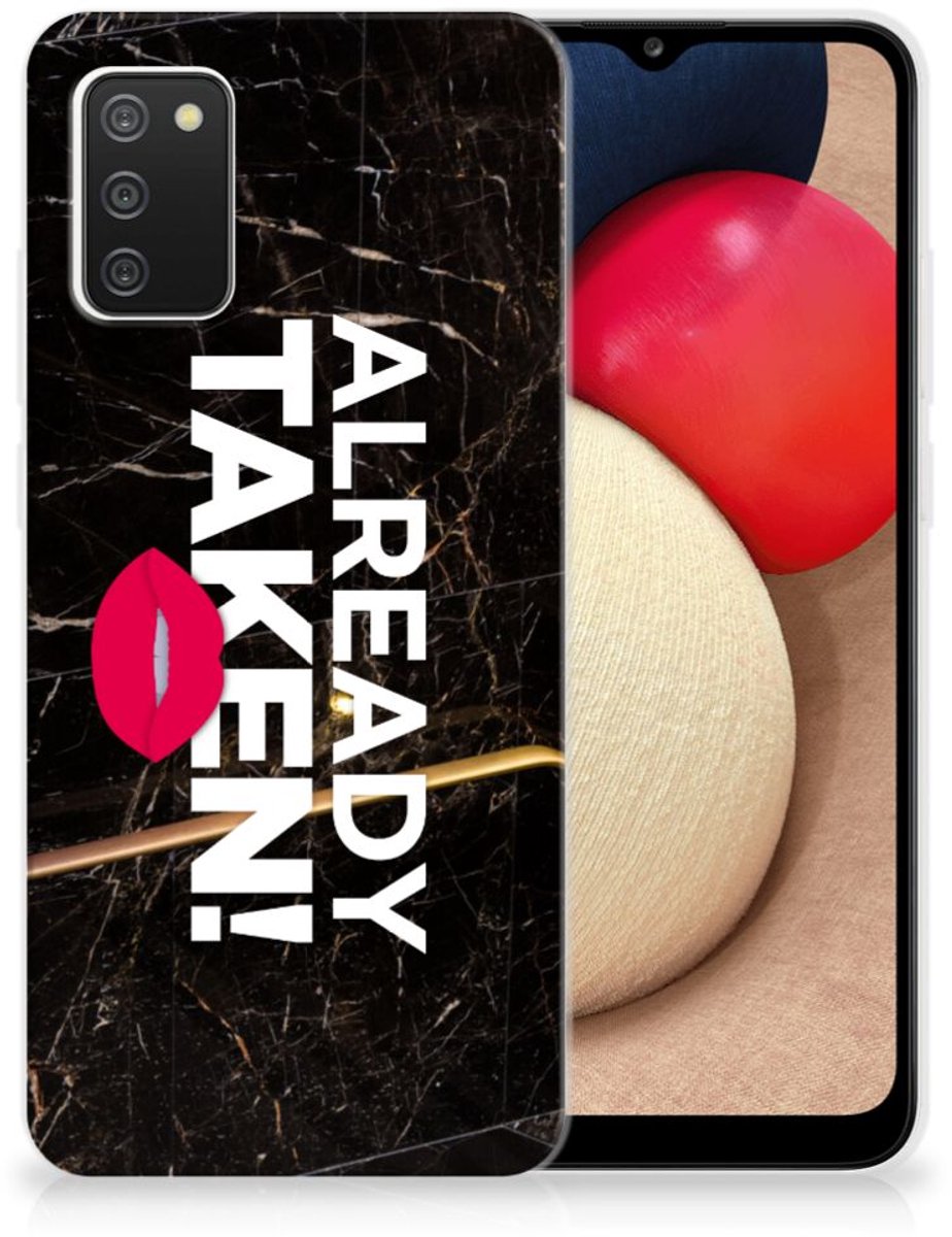 Samsung Galaxy A02s Siliconen hoesje met naam Already Taken Black