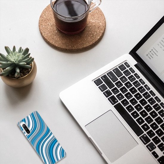 Coque Téléphone pour Sony Xperia 10 IV Silicone Gel Case Blue Waves