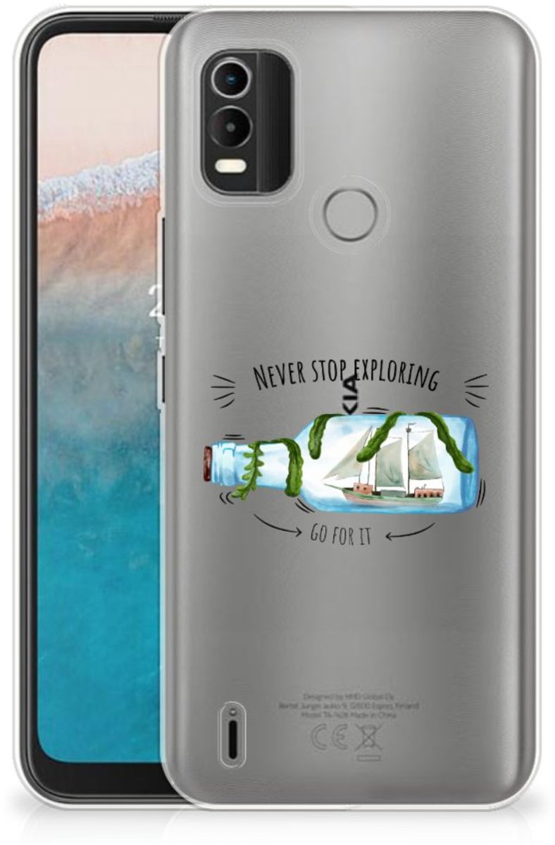Nokia C21 Plus Telefoonhoesje met Naam Boho Bottle