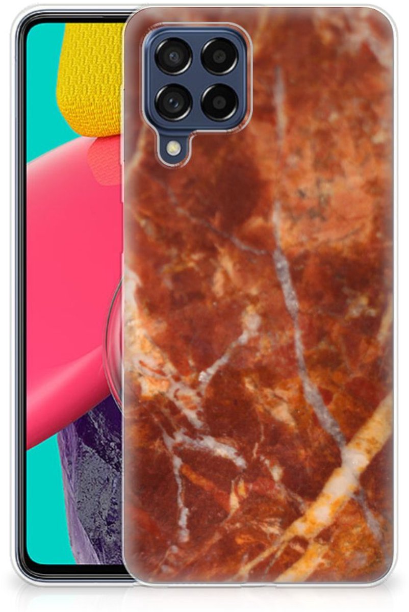 Samsung Galaxy M53 TPU Siliconen Hoesje Marmer Bruin