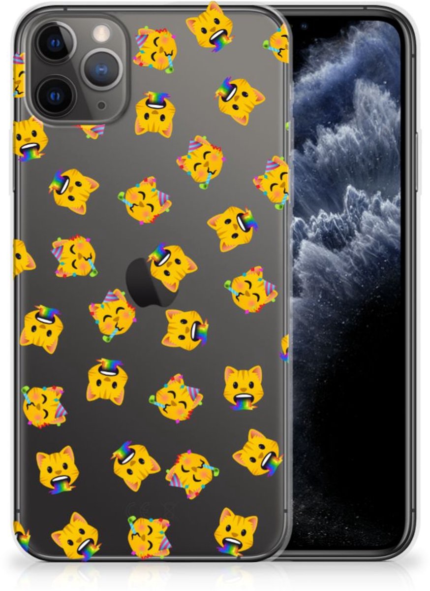 TPU bumper voor Apple iPhone 11 Pro Max Katten Emojis
