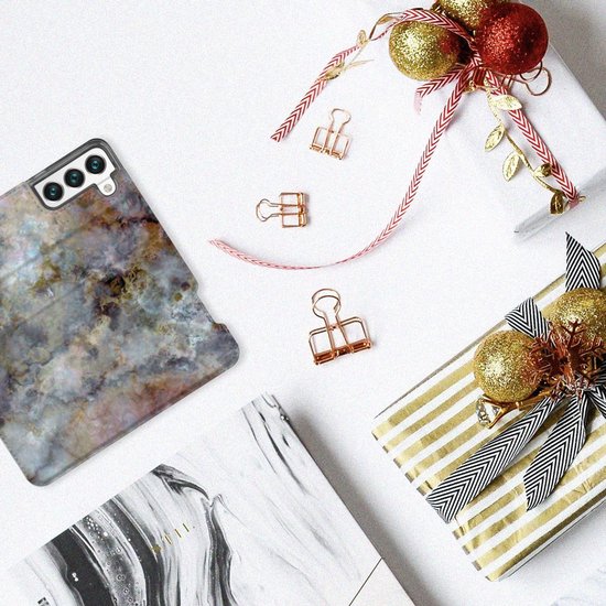 Bookcase Samsung Galaxy S22 Smart Cover Marble Grijs