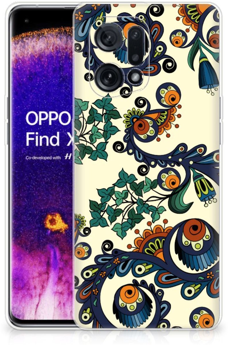 Siliconen Hoesje OPPO Find X5 Barok Flower