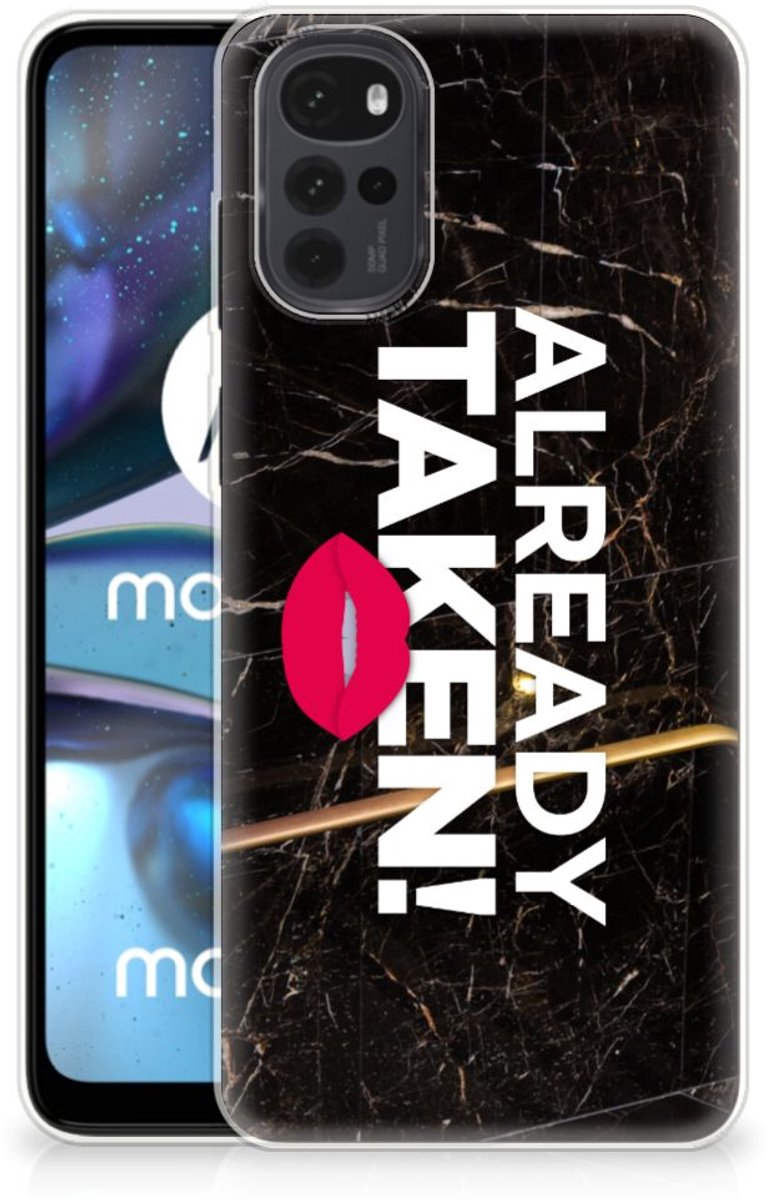 Motorola Moto G22 Siliconen hoesje met naam Already Taken Black