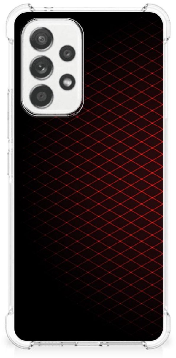 Samsung Galaxy A53 5G Doorzichtige Silicone Hoesje Geruit Rood
