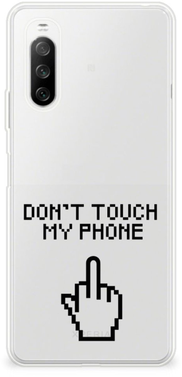 Sony Xperia 10 III Silicone-hoesje Finger Don't Touch My Phone
