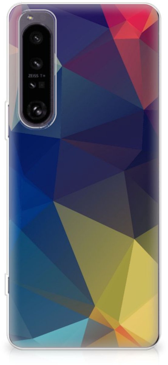 Sony Xperia 1 IV TPU Hoesje Polygon Dark