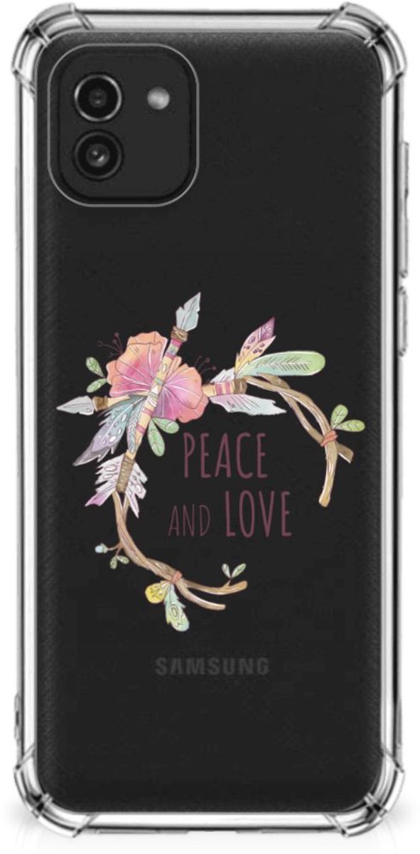Samsung Galaxy A03 Stevig Bumper Hoesje Boho Text