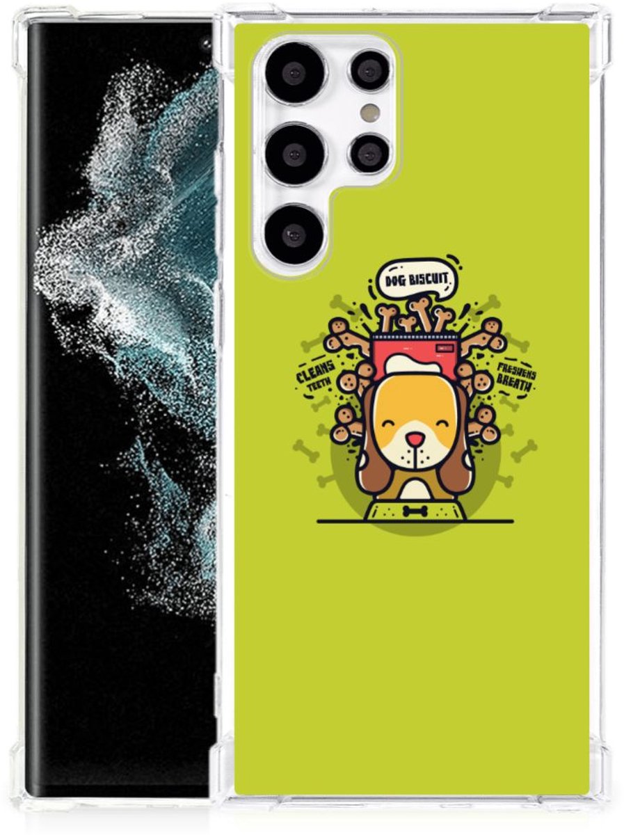 Samsung Galaxy S22 Ultra Stevig Bumper Hoesje Doggy Biscuit
