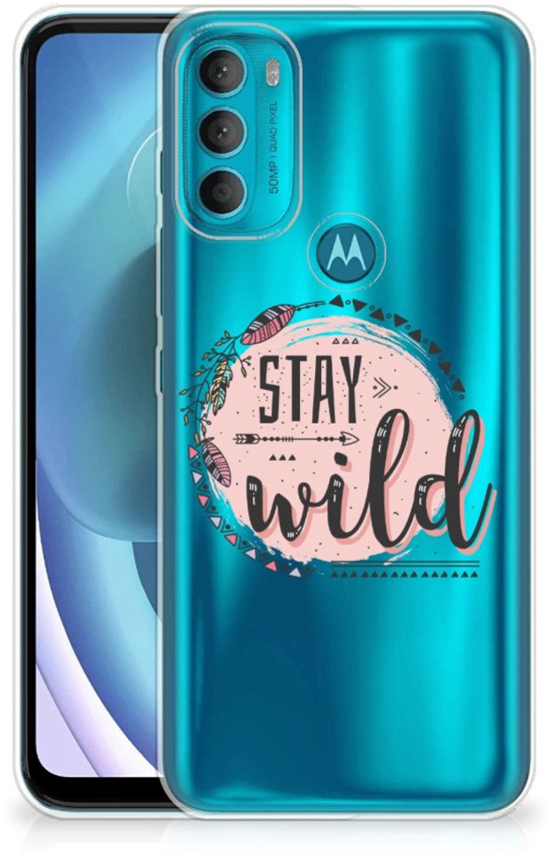 Motorola Moto G71 5G Telefoonhoesje met Naam Boho Stay Wild