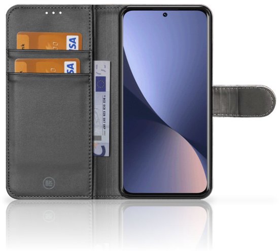 Étui pour téléphone portable Xiaomi 12 | 12X Couverture de Livre Grijs Marbre