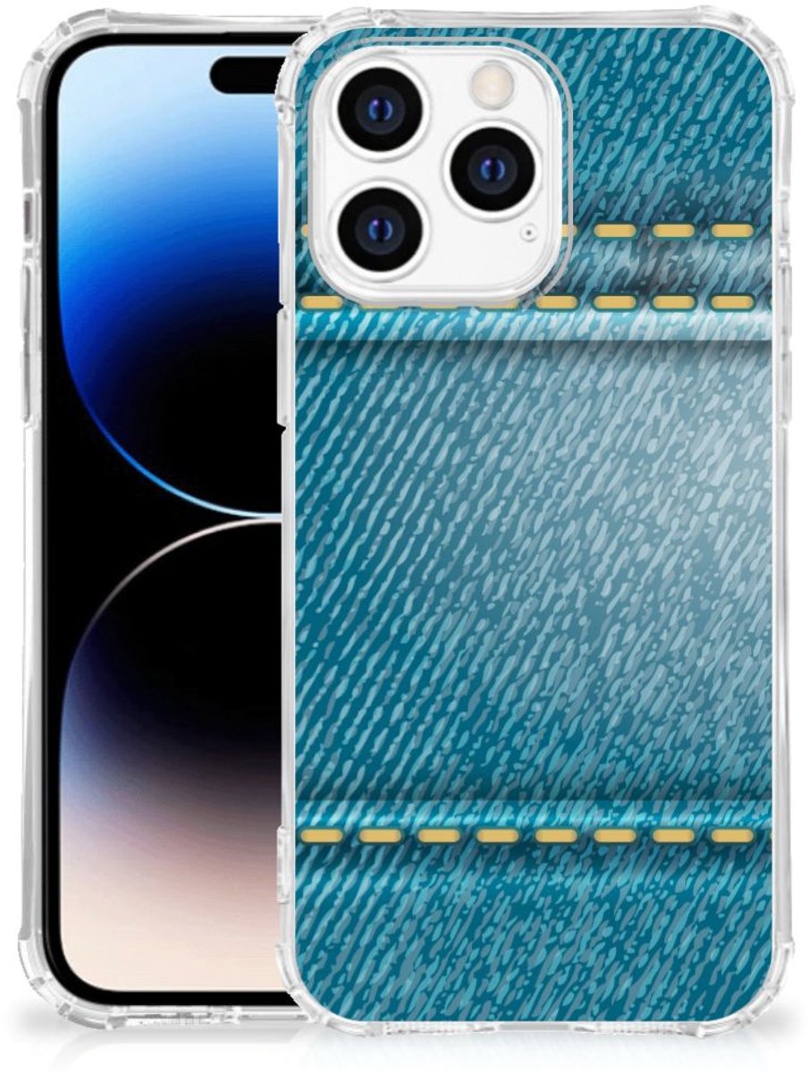 Apple iPhone 14 Pro Max Anti Shock Bumper Case Jeans