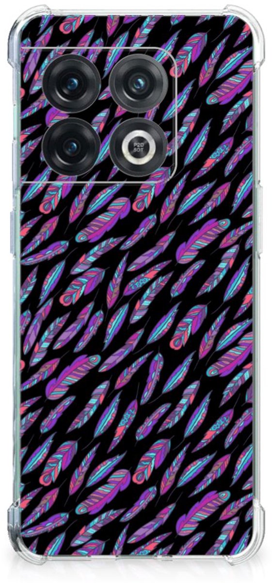 OnePlus 10 Pro Doorzichtige Silicone Hoesje Feathers Color