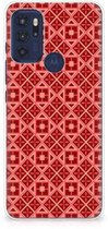 Coque pour téléphone portable Coque Motorola Moto G60s avec texte Batik Rouge