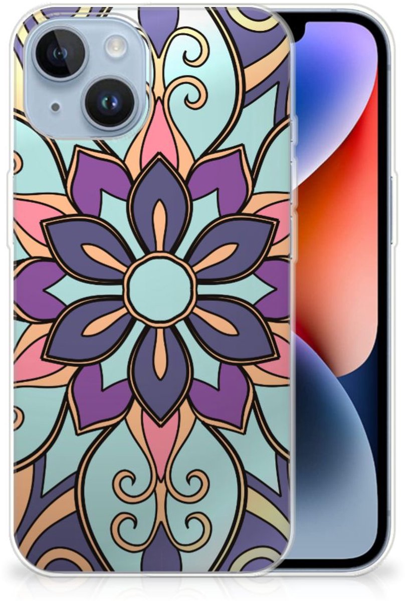 Apple iPhone 14 TPU Case Purple Flower