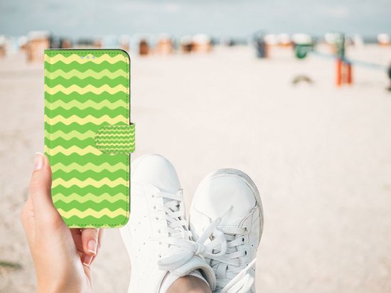 Étui de téléphone OPPO A74 4G Étui de livre Waves Vert