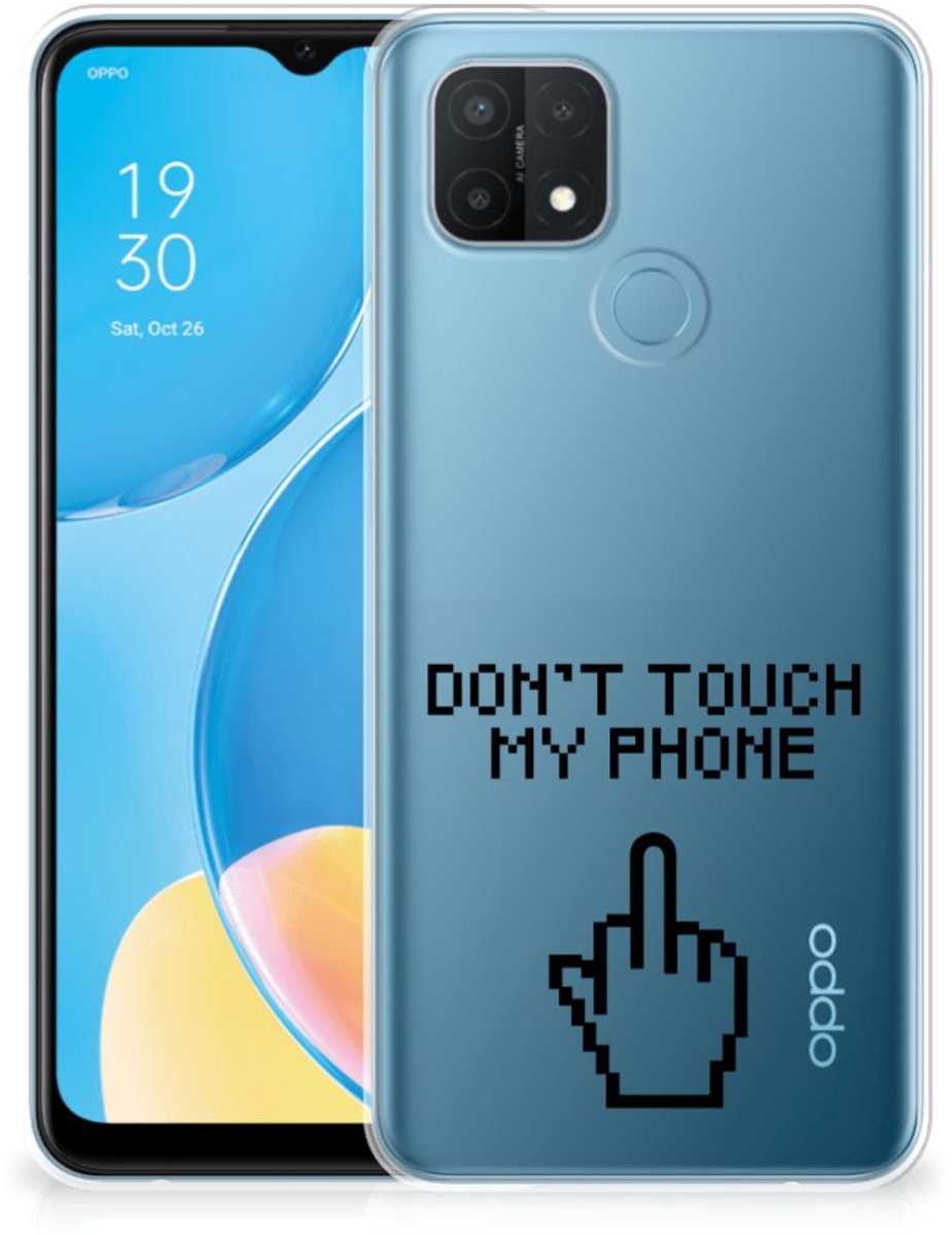 OPPO A15 Silicone-hoesje Finger Don't Touch My Phone