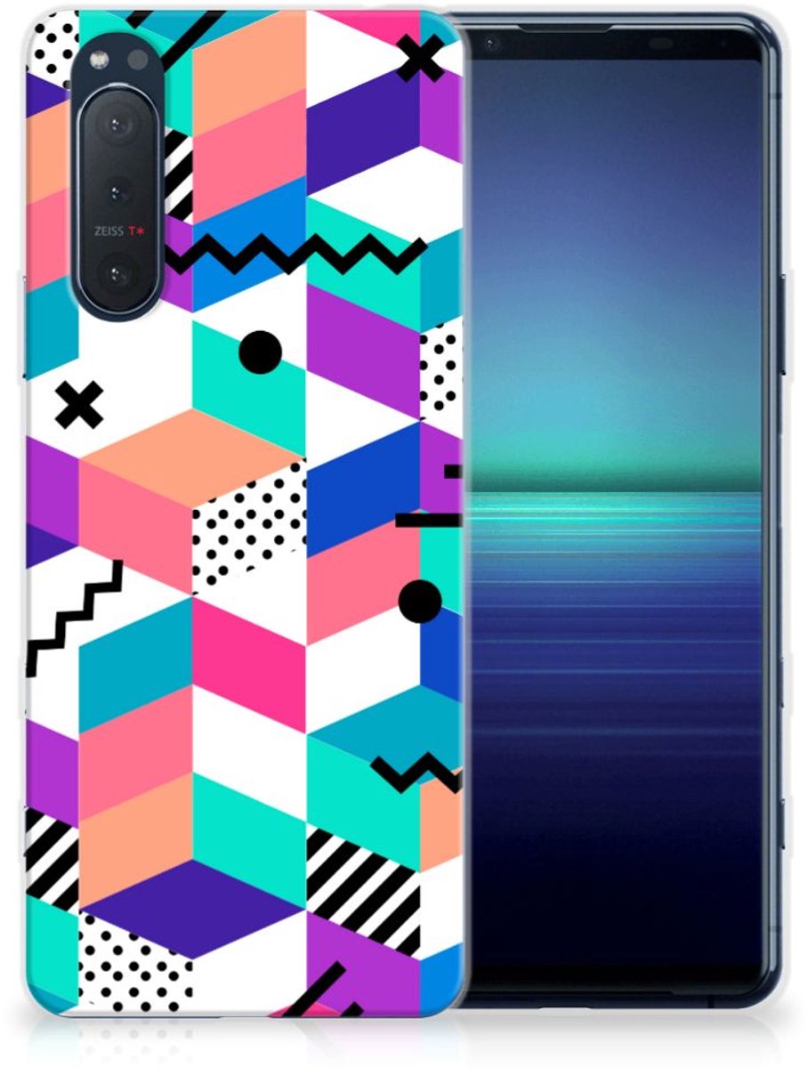 Sony Xperia 5II TPU Hoesje Blokken Kleurrijk
