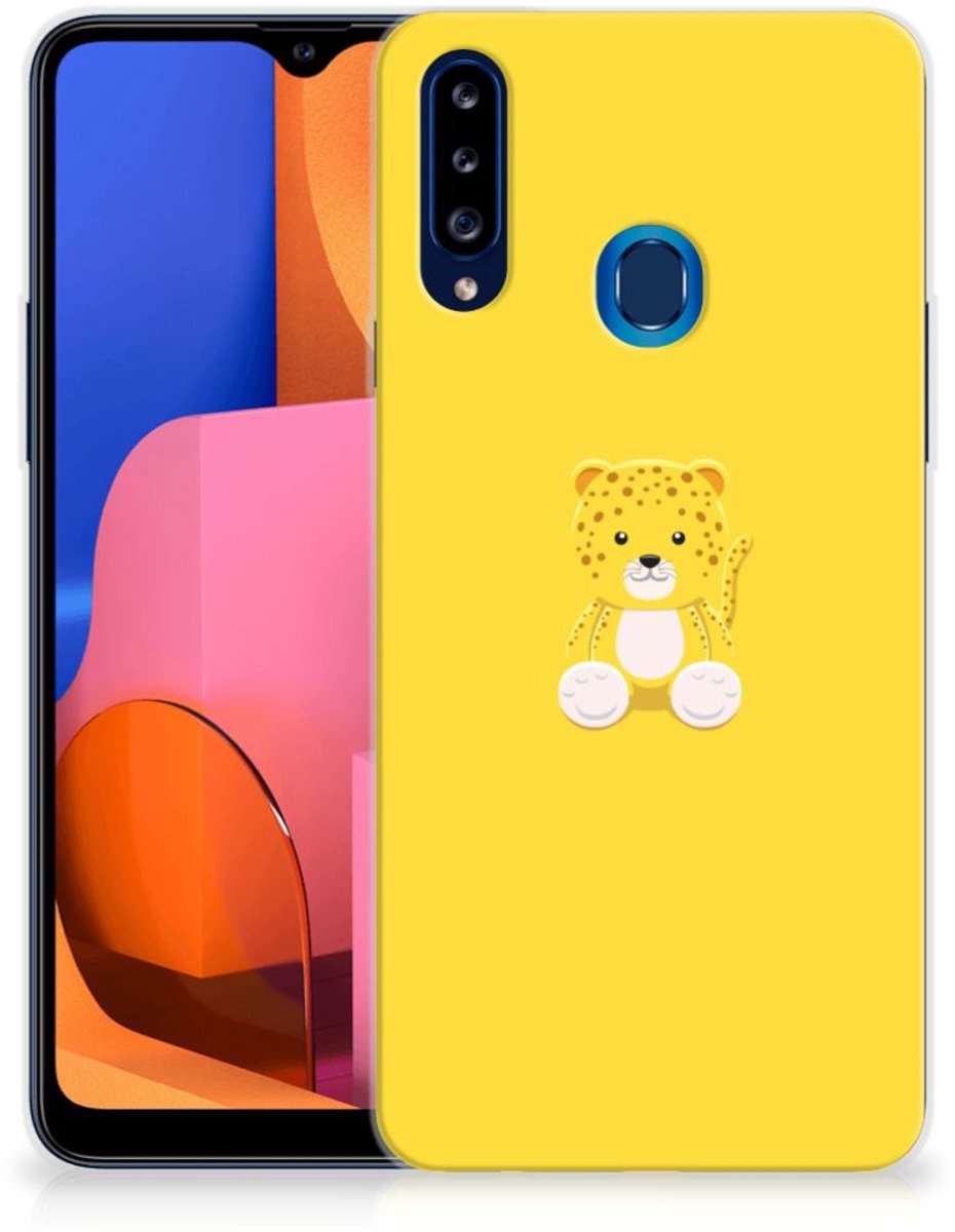 Samsung Galaxy A20s Telefoonhoesje met Naam Baby Leopard