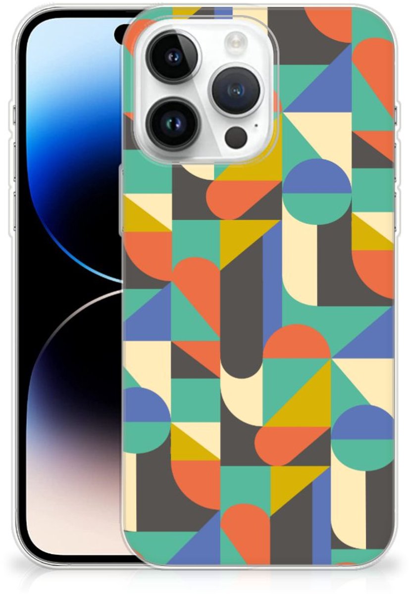 Back Cover voor iPhone 14 Pro Max TPU bumper Funky Retro