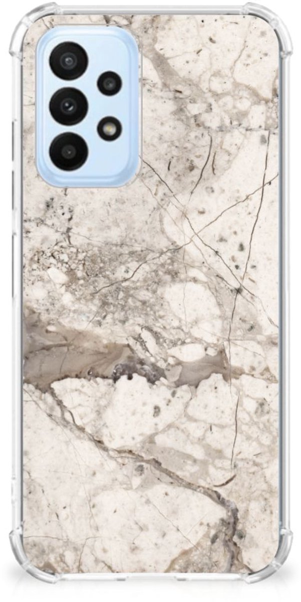 Samsung Galaxy A23 Anti-Shock Hoesje Marmer Beige