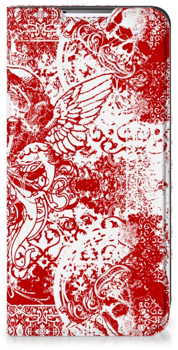 Standcase Hoesje voor Mobiel BookCase Samsung Galaxy S22 Plus Angel Skull Rood