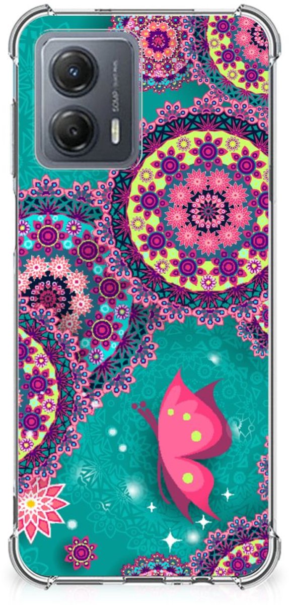 Motorola Moto G53 Back Cover Cirkels en Vlinders