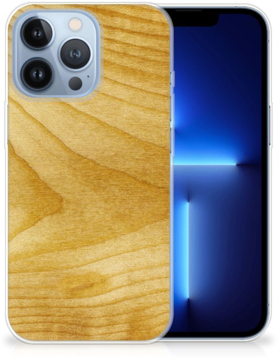 Apple iPhone 13 Pro Bumper Hoesje Licht Hout