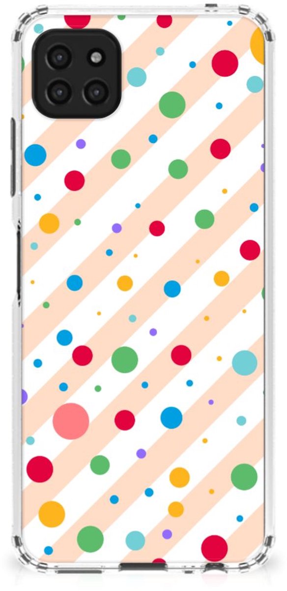 Samsung Galaxy A22 5G Doorzichtige Silicone Hoesje Dots