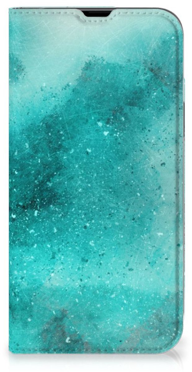 Standcase Hoesje voor Bookcase iPhone 13 Pro Max Painting Blue