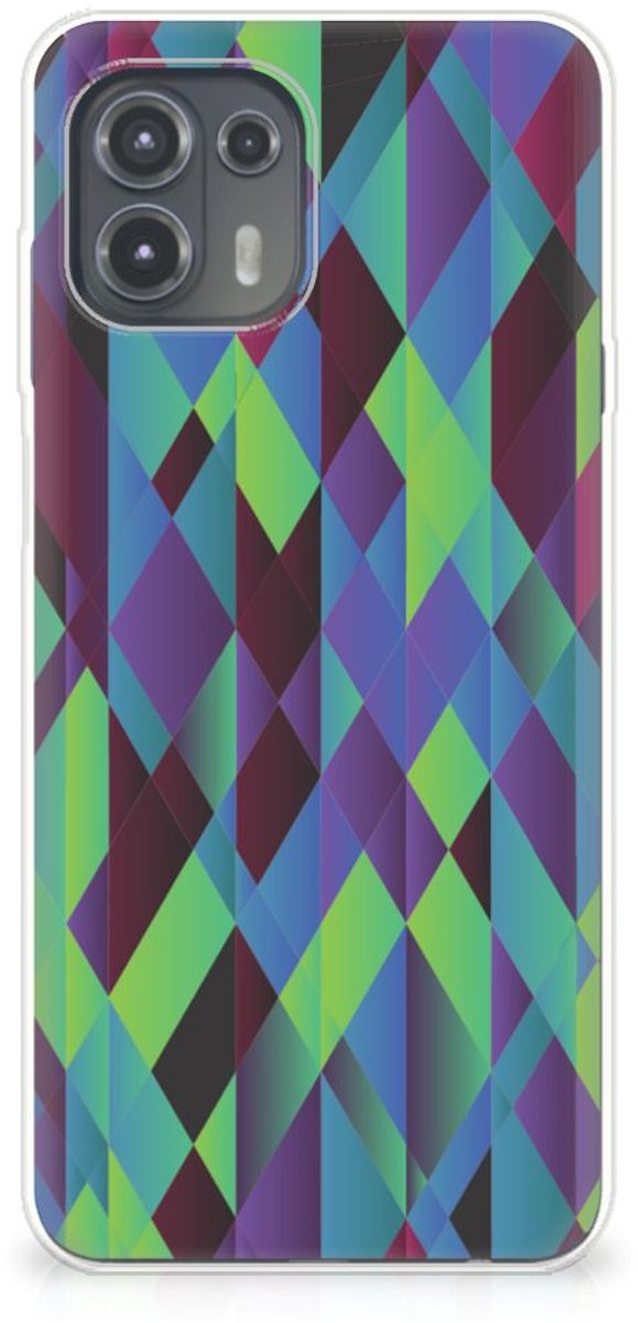 Motorola Edge 20 Lite TPU Hoesje Abstract Green Blue