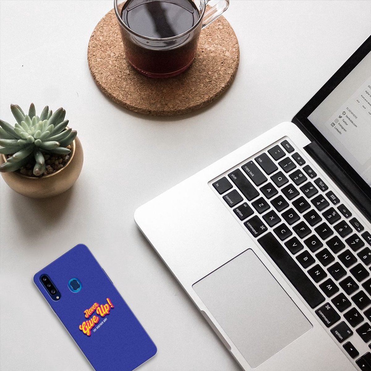 Samsung Galaxy A20s Siliconen hoesje met naam Never Give Up