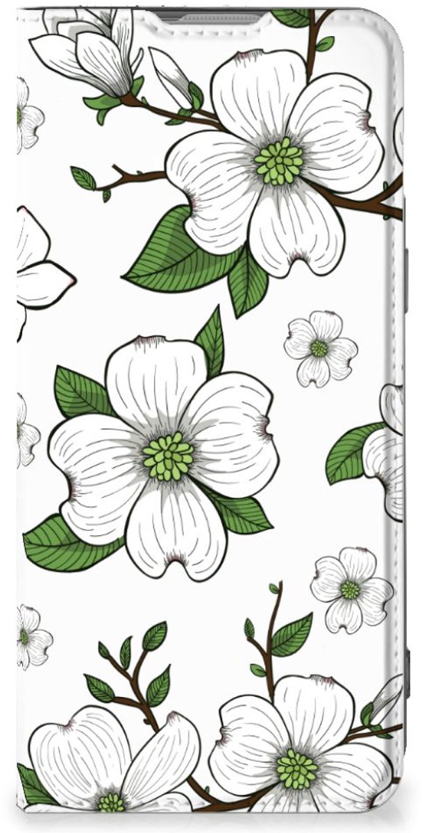 Book Case voor OnePlus Nord 2T Smart Cover Dogwood Flowers