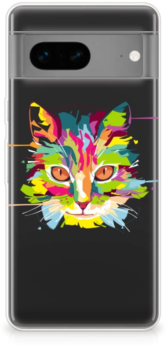 Google Pixel 7 Telefoonhoesje met Naam Cat Color